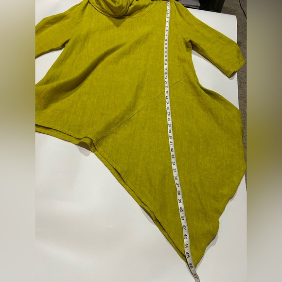 Bryn Walker 100% Linen Chartreuse Lagenlook Tunic Top L-1X Oversized Natural - Picture 13 of 16